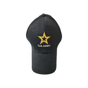 US Army Black Baseball Cap Hat Veteran Seal Adjustable Military Embroidered